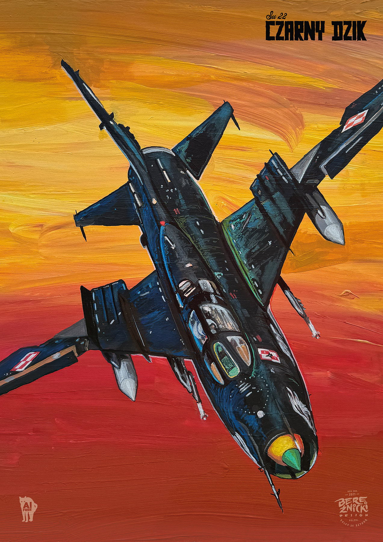 Su 22 „Czarny dzik” plakat A3