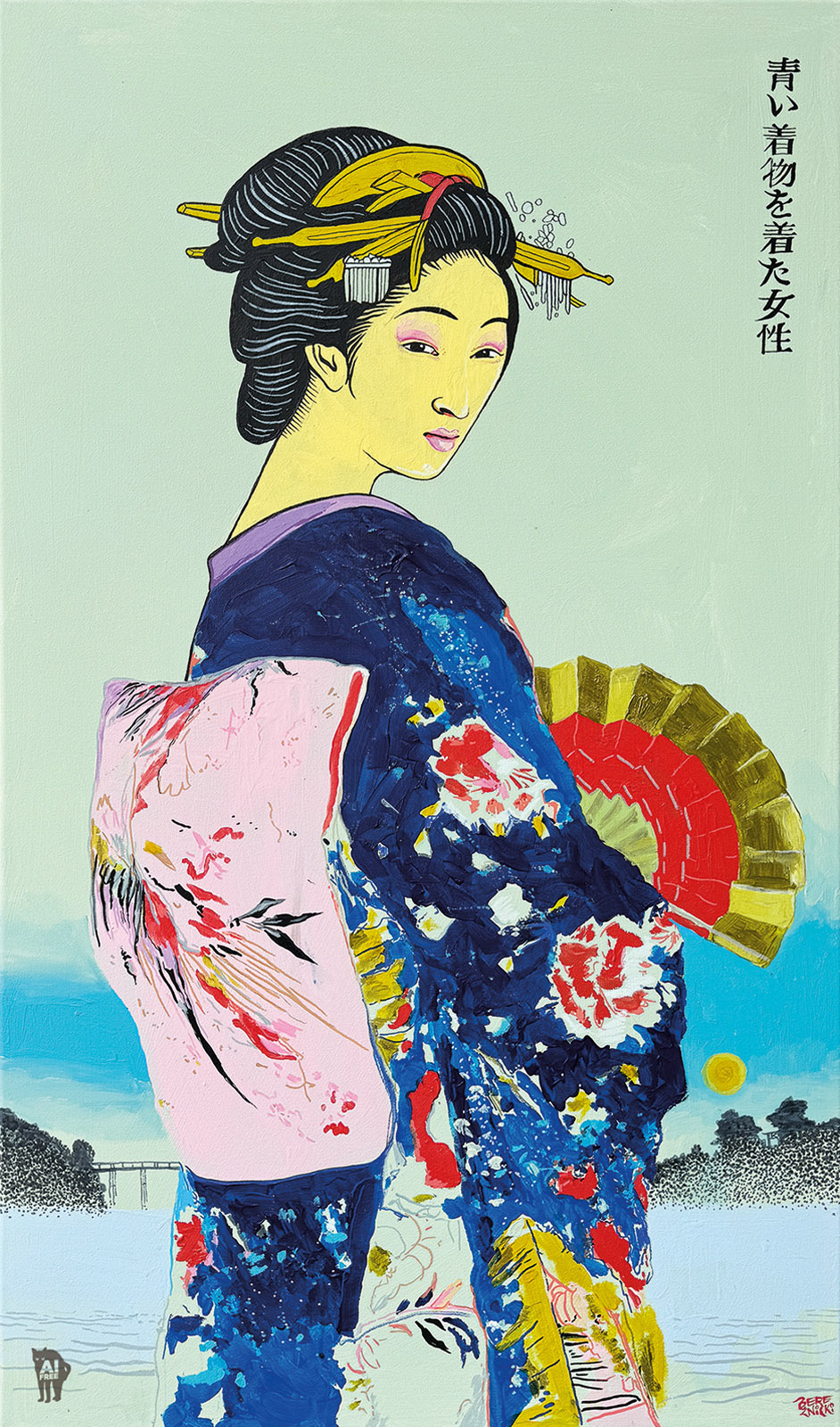 „Kobieta w niebieskim kimonie” – limitowany print