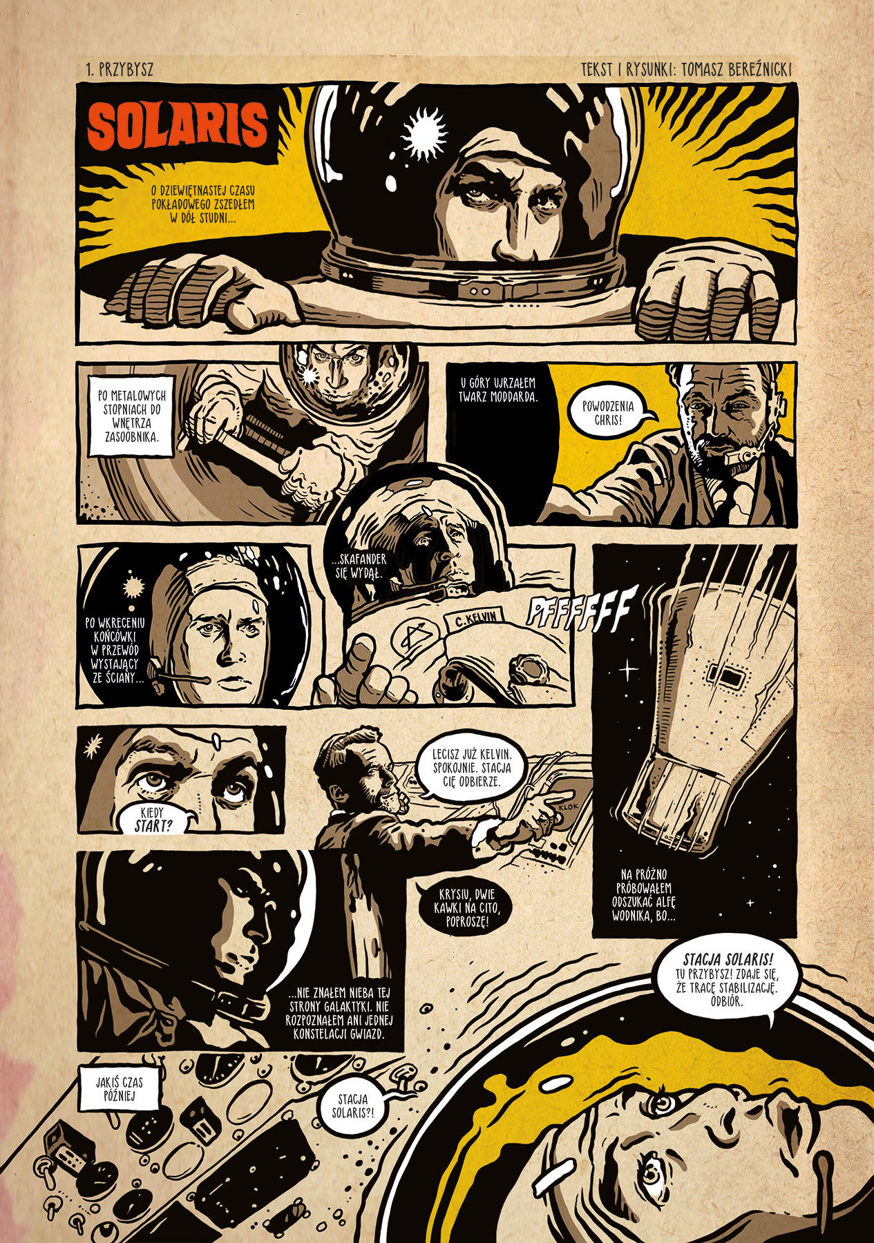„Przybysz” – plansza komiksowa A3