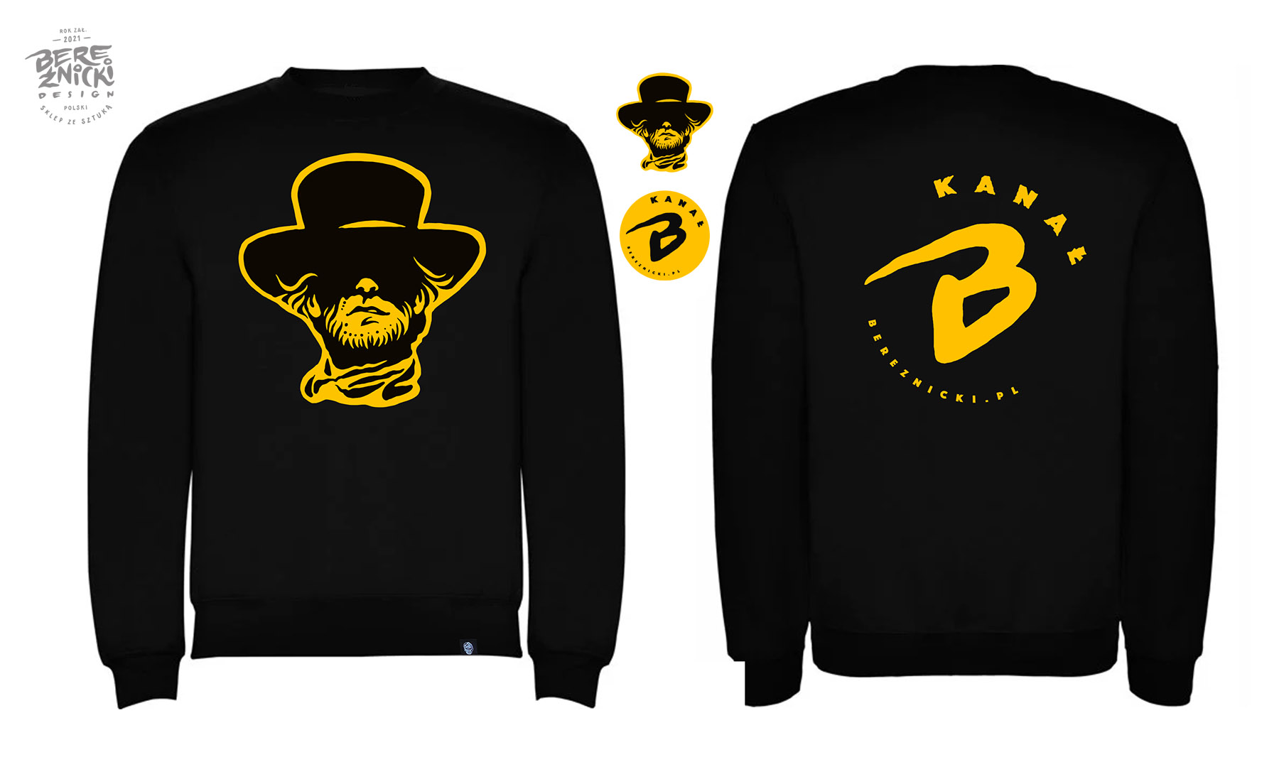 „Kanał B” – BLUZA CZARNA + 2 naklejki