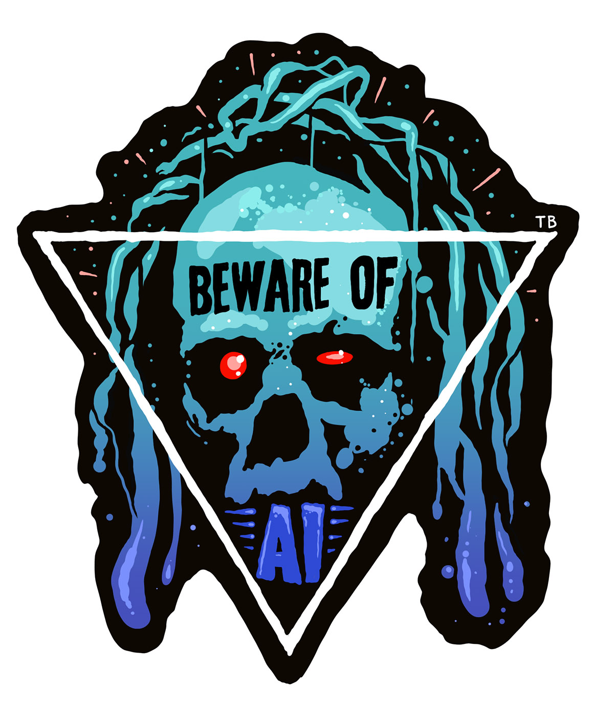 „Beware of AI” – naklejka